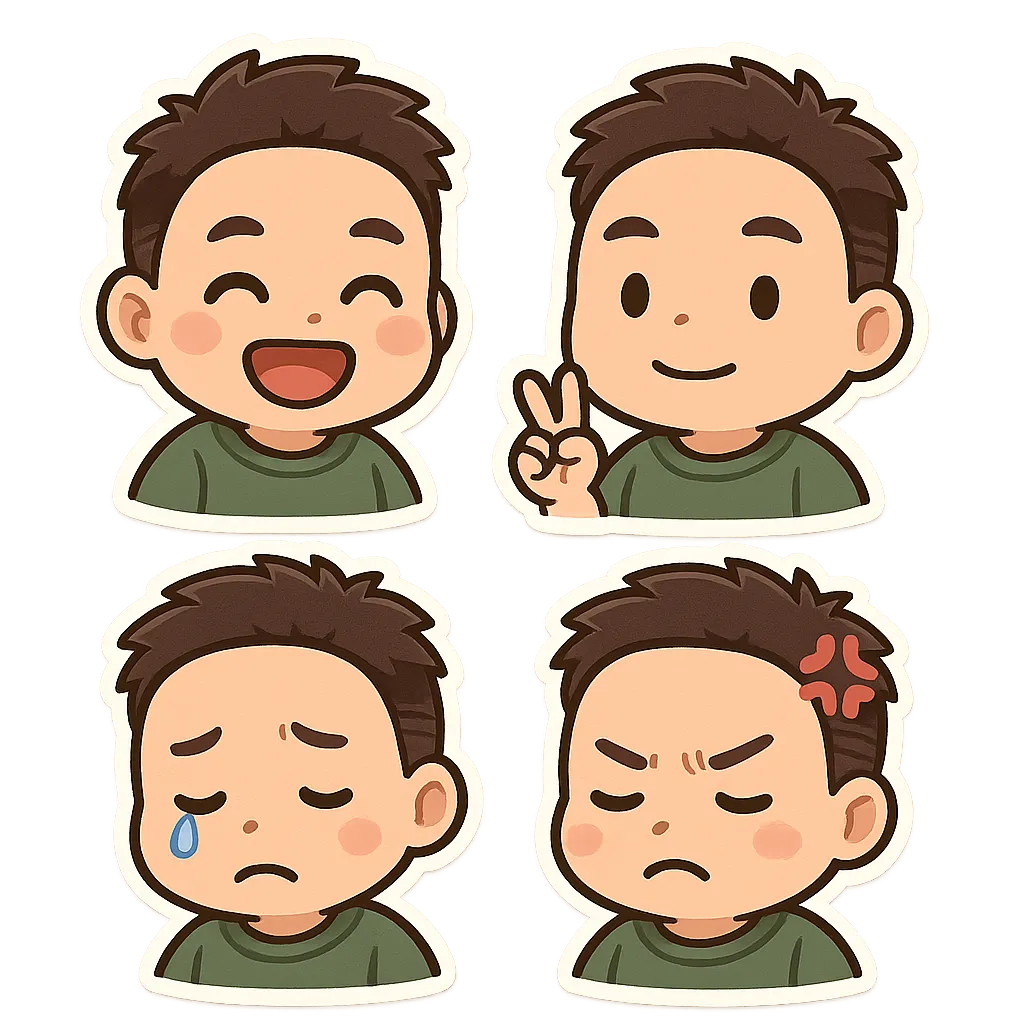 Turn me into a chibi sticker set, every sticker...